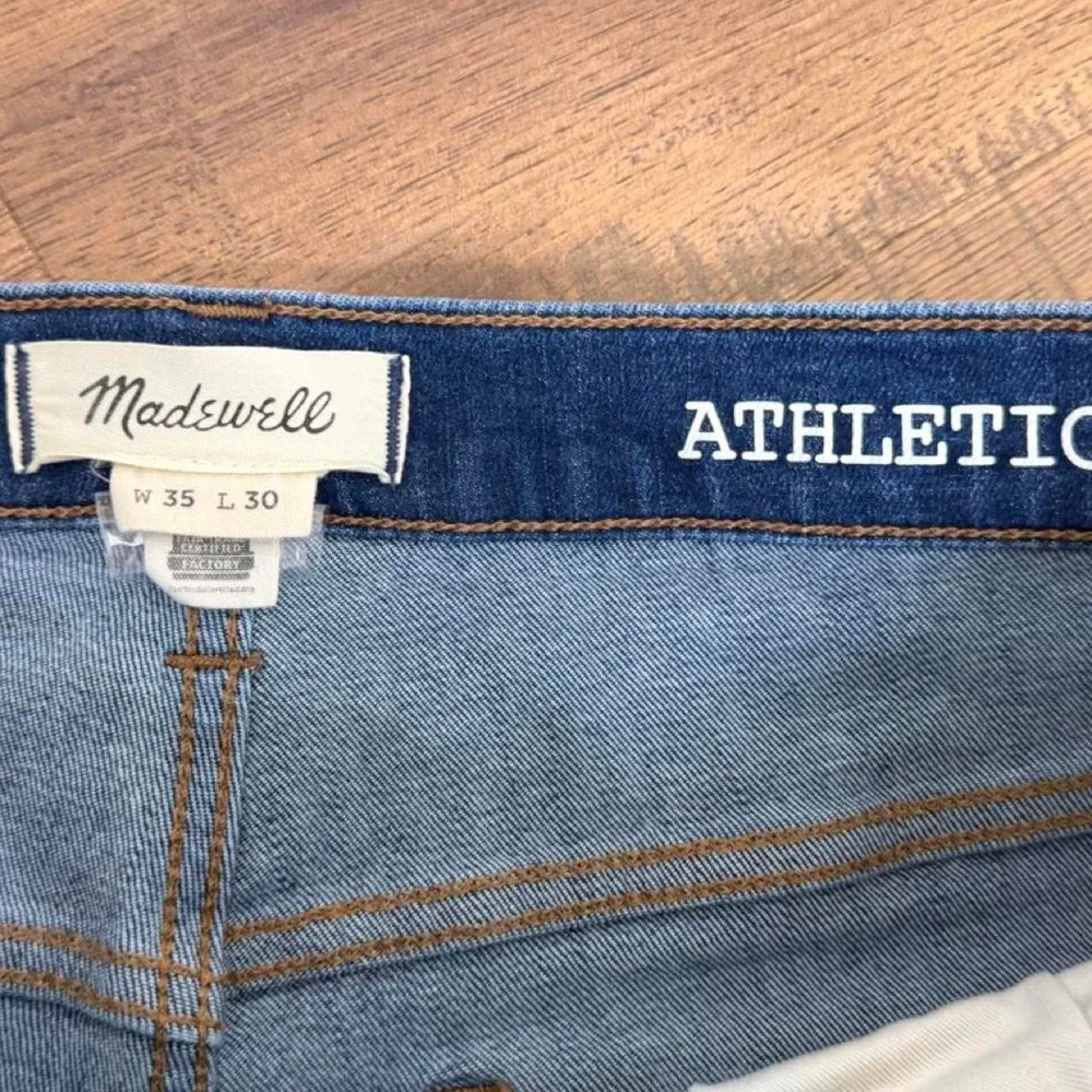 Madewell Athletic Slim Jeans Men's 35x30 Coolmax Stretch Dark Wash Denim